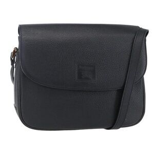 Authentic Burberrys Shoulder Bag Leather Black Gold